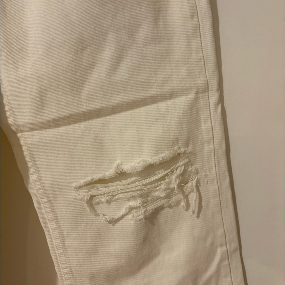 Zara White Distressed Wide Leg Jeans NWT - Picture 3 of 7